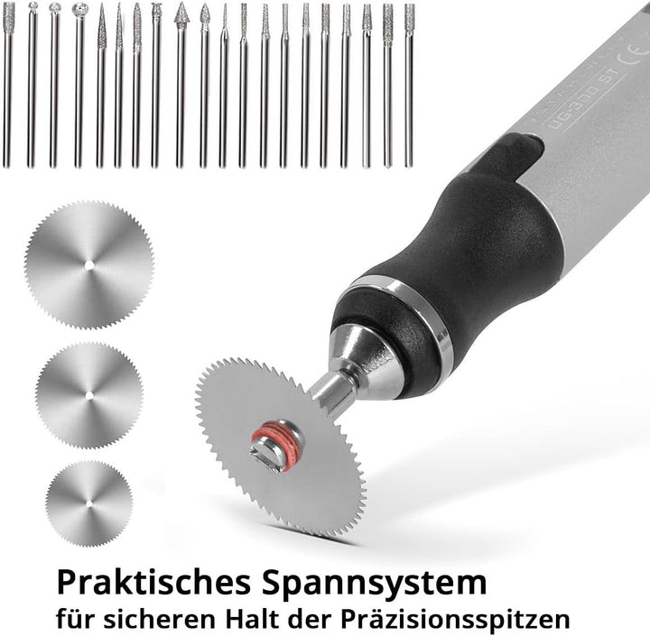 STAHLWERK USB-Gravierstift UG-300 ST mit 8 W Akku-Gravierer | Gravurstift | Graviergerät | Gravurger