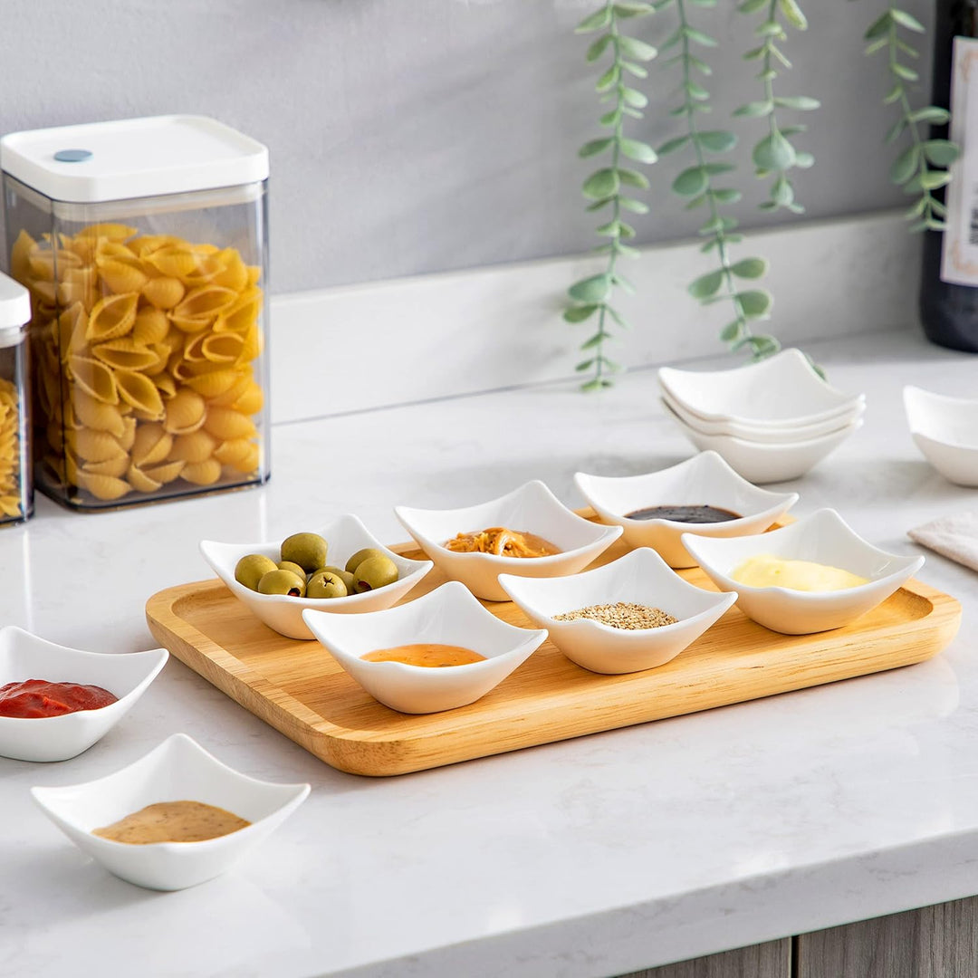MALACASA, Serie Ramekin.Dish, 6-tlg. Set MINI Porzellan Dessert Schälchen für Nuss, Snack, Vorspeise