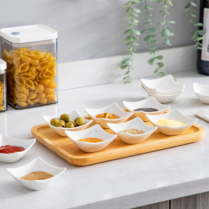 MALACASA, Serie Ramekin.Dish, 6-tlg. Set MINI Porzellan Dessert Schälchen für Nuss, Snack, Vorspeise