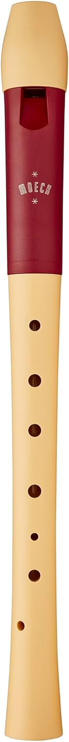 Moeck 1025 Flauto 1 Sopranblockflöte Deutsch Einfachloch Spezialkunststoff Beige mit rotem Ring C-So