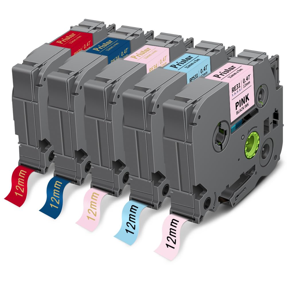 5x Pristar kompatibel Textil-Schriftband für Brother P-touch TZe-R531 TZe-RE31 TZe-RE34 TZe-RN34 TZe