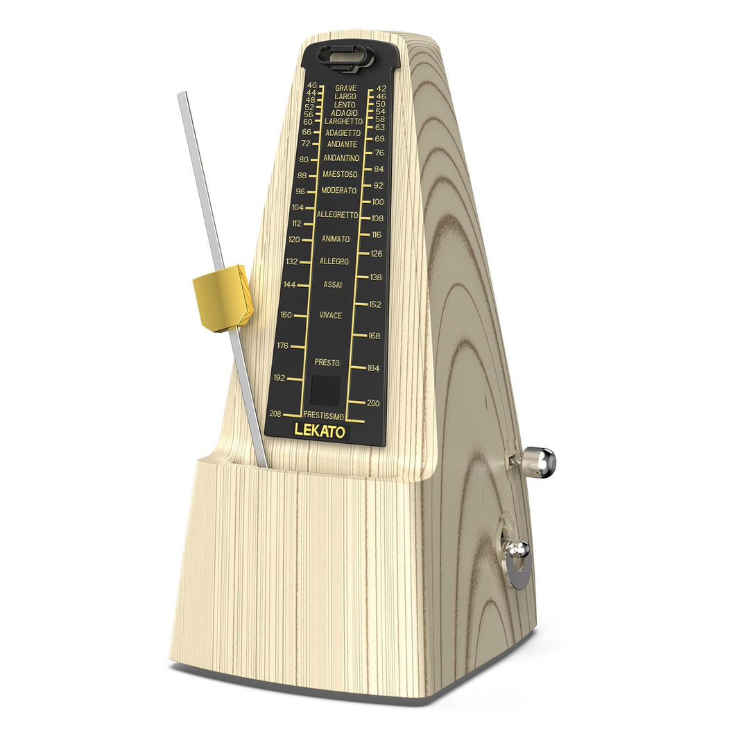 LEKATO Mechanisches Metronom mit metallenes Getriebe, Universales Metronom mit Glocke für Klavier Gi