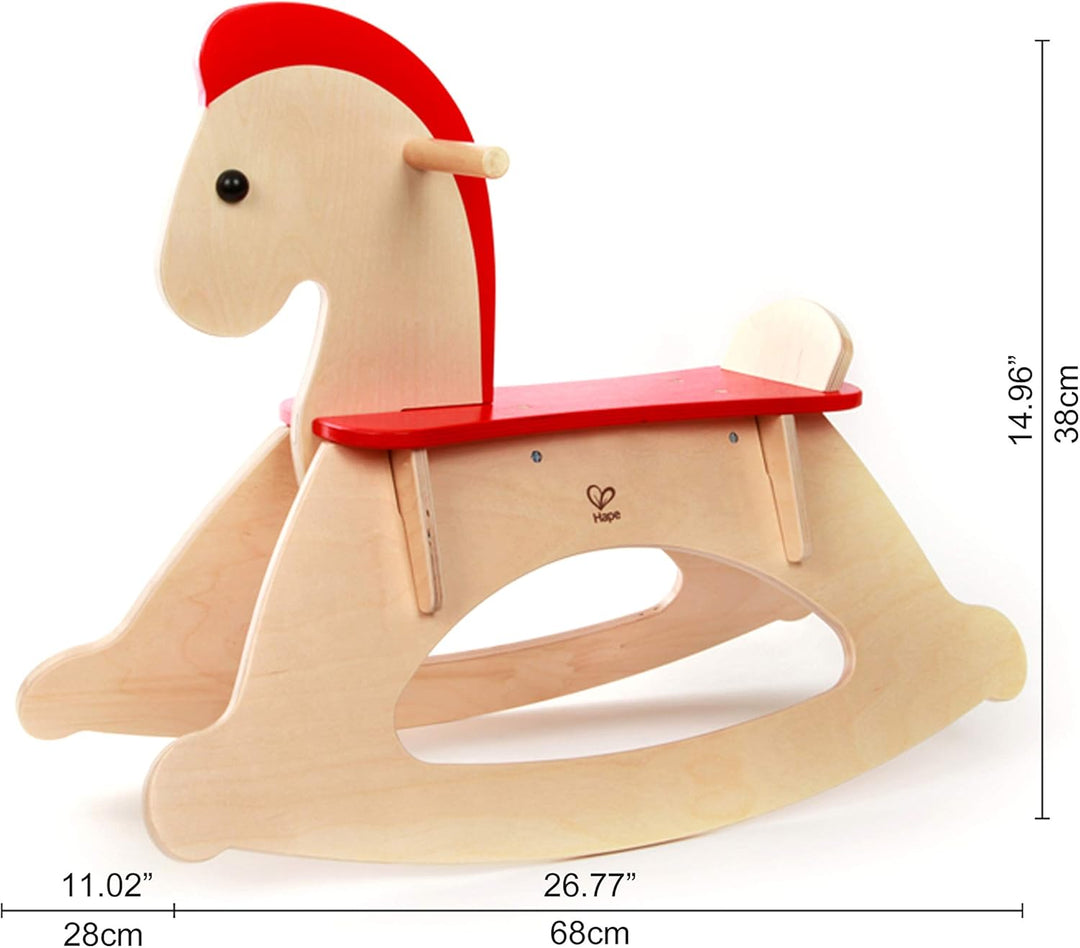 Hape Mitwachsendes Schaukelpferd | Holzschaukelpferd für Kinder, Schaukelpferd zur Schulung des Glei