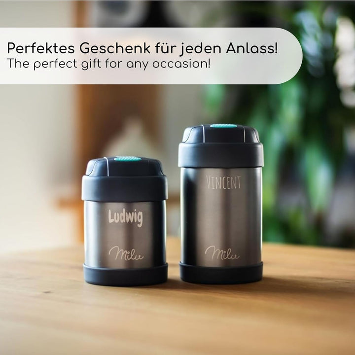 Milu® Thermobehälter 440ml mit Gravur personalisiert - Weihnachtsgeschenke für Frauen & Männer I Ges