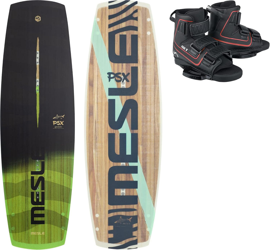 Mesle Wakeboard Paket PSX II mit Fuse Bindung, Seilbahn Pro Flex Board für Obstacle 135.0 Zentimeter