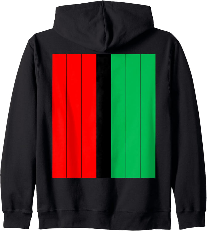 Rot Schwarz Grün Kwanzaa Farben Streifenmuster, Kwanzaa Kapuzenjacke