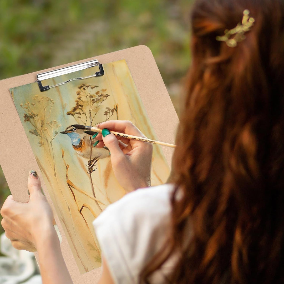 CPROSP Drawing Board Wooden 43 * 32 cm, Wooden Sketch Board mit Dreieck Eckenschutz, Robustem Clip u