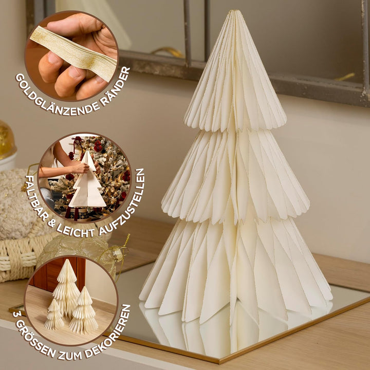 HAPPY DAYS Weihnachtsbaum & Weihnachtsdeko Weiss - Deko für Zuhause, oder Büro - tischdeko Weihnacht