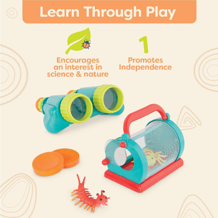 B. toys - Kleine Entdecker - Entdecker-Kit für Kinder - Outdoor-Spielzeug - Insektennetz, Fernglas,