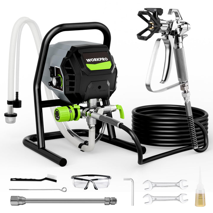 WORKPRO 700 W Airless Farbsprühsystem, Airless Farbsprühgerät mit 3 Verstellbaren Druckstufen, Ideal