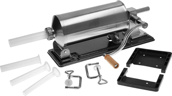 BROWIN® Manuell Wurstfüller aus Edelstahl 311004 | 4 kg horizontale Wurstmaschine | Wurstfüllmaschin