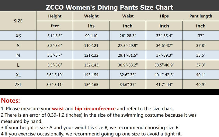 ZCCO Herren und Damen Neoprenhose, 1,5mm/3mmLange Neoprenhose, Tauchhose zum Surfen, Kajakfahren, Sc