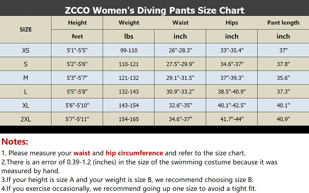 ZCCO Herren und Damen Neoprenhose, 1,5mm/3mmLange Neoprenhose, Tauchhose zum Surfen, Kajakfahren, Sc