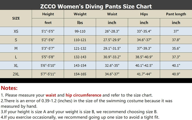 ZCCO Herren und Damen Neoprenhose, 1,5mm/3mmLange Neoprenhose, Tauchhose zum Surfen, Kajakfahren, Sc