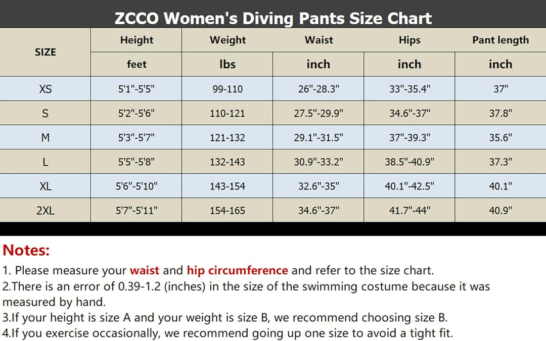 ZCCO Herren und Damen Neoprenhose, 1,5mm/3mmLange Neoprenhose, Tauchhose zum Surfen, Kajakfahren, Sc