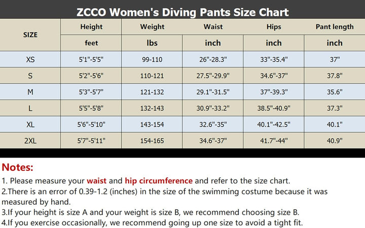 ZCCO Herren und Damen Neoprenhose, 1,5mm/3mmLange Neoprenhose, Tauchhose zum Surfen, Kajakfahren, Sc