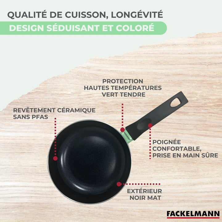 Fackelmann 9430750 Pfannen-Set, 2-teilig, 24 und 28 cm und 3 Töpfe 16, 18 und 20 cm, Antihaftbeschic