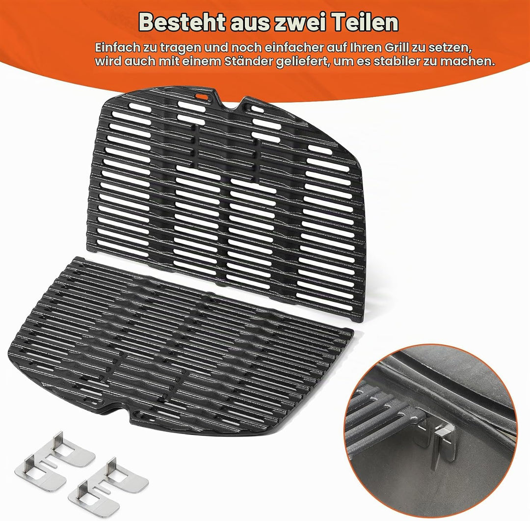 onlyfire Grillrost Gusseisen für Weber Q200, Q220, Q240, Q2000, Q2200, Q2400 Serie Gas Grill, BBQ Er
