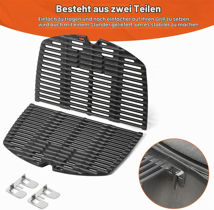 onlyfire Grillrost Gusseisen für Weber Q200, Q220, Q240, Q2000, Q2200, Q2400 Serie Gas Grill, BBQ Er