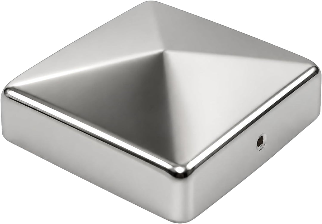 Baumarktplus 10x Edelstahl Pfostenkappe Abdeckkappe für Pfosten Pyramide 91 mm 9x9 cm