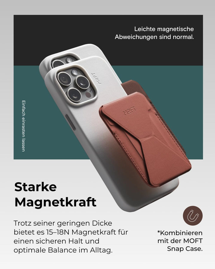 MOFT Magnetischer Wallet Ständer für iPhone 17/16/15/14/13/12 Serie Kompatibel mit MagSafe, MOVAS Ve