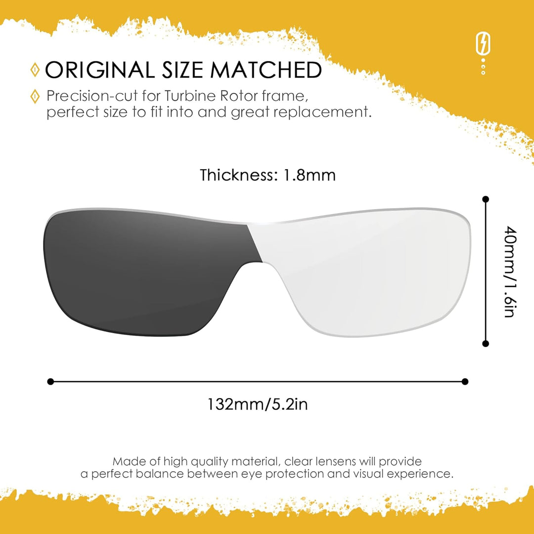 AOZAN ANSI Z87.1 Ersatzgläser kompatibel mit Oakley Turbine Rotor OO9307 Sonnenbrille, A027EU-HIFOTO