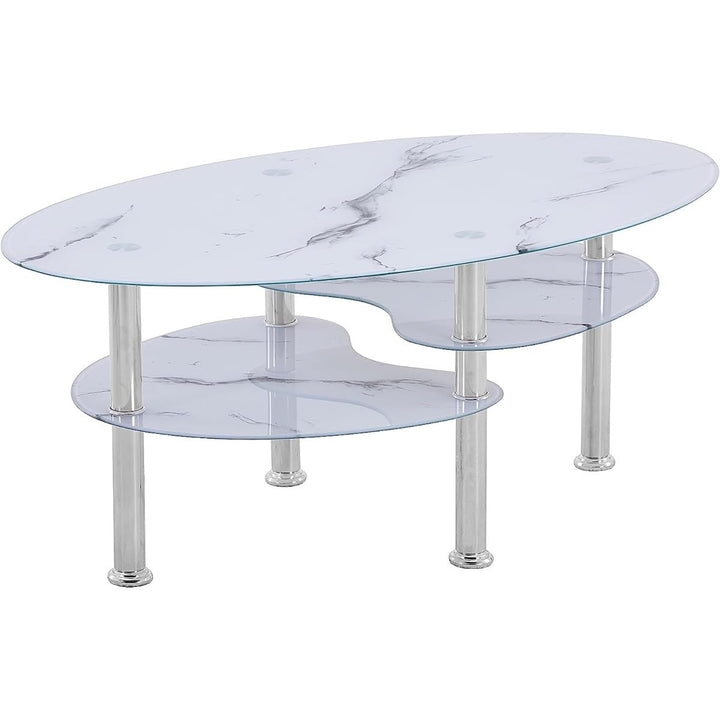 Euro Tische Couchtisch Glas mit 8mm Sicherheitsglas & Facettenschliff - Glastisch perfekt geeignet a
