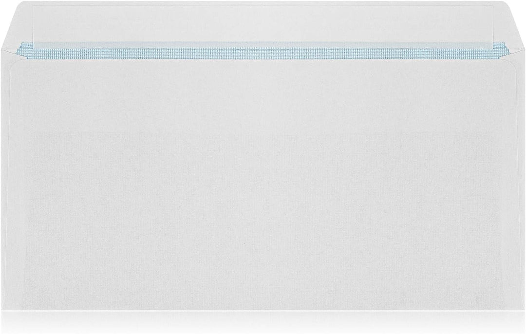 LOGIC PACK Briefumschläge DIN Lang ohne Fenster Selbstklebend - Kuvert DL Umschläge Weiss - Briefums