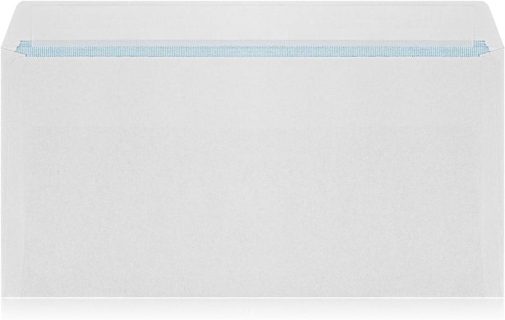 LOGIC PACK Briefumschläge DIN Lang ohne Fenster Selbstklebend - Kuvert DL Umschläge Weiss - Briefums
