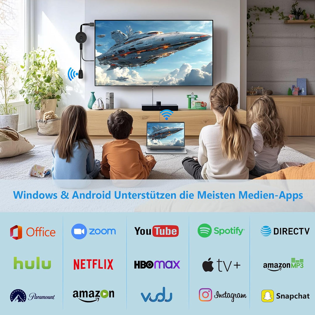 Wireless HDMI Adapter für TV, SOCLLLife Wireless HDMI Dongle, Miracast Dongle,Kabellos HiFi Adapter