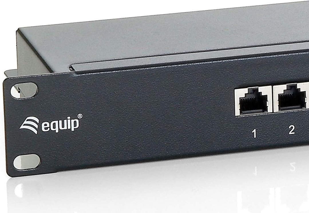 Equip Patchpanel 16x RJ45 Cat6 19" 1HE schwarz 16 Ports Schwarz, 16 Ports Schwarz
