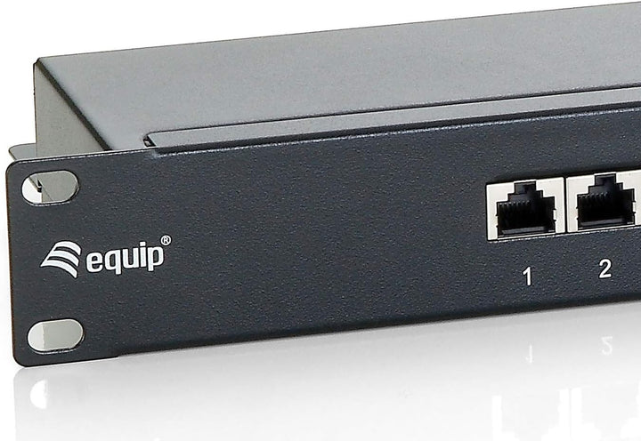Equip Patchpanel 16x RJ45 Cat6 19" 1HE schwarz 16 Ports Schwarz, 16 Ports Schwarz