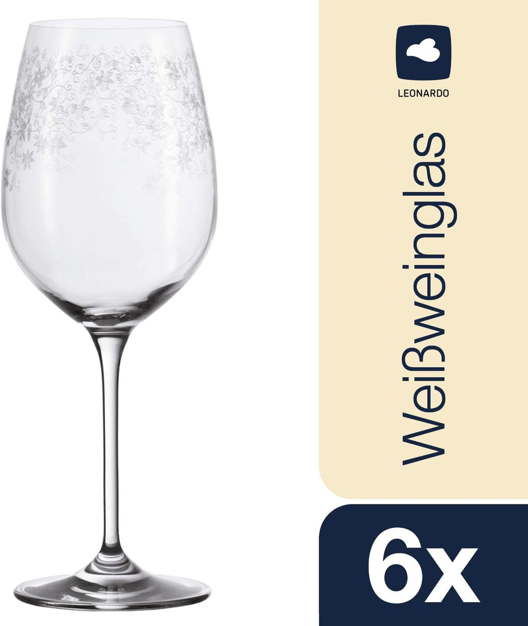 Leonardo Chateau Weisswein-Gläser, 6er Set, spülmaschinenfeste Wein-Gläser, Wein-Kelch mit gezogenem