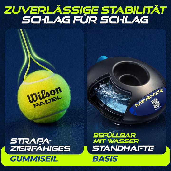 MOVEMATE Padel-Trainer Set mit Wilson® Padelball | innovatives Ballspiel für Draussen, im Garten, im