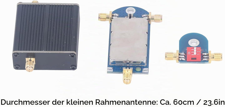 50K-500MHz Aktive Schleifenantenne Vollband 17dB High Gain Small Loop Breitband-Empfangsantenne 9-12