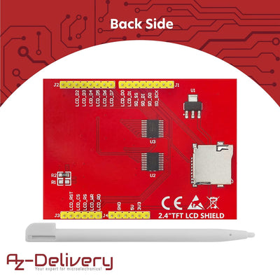 AZDelivery 3 x 2,4 Zoll TFT LCD Touch Display Shield Module SPI XPT2046 240x320 Pixel ILI9341 5V 3,3