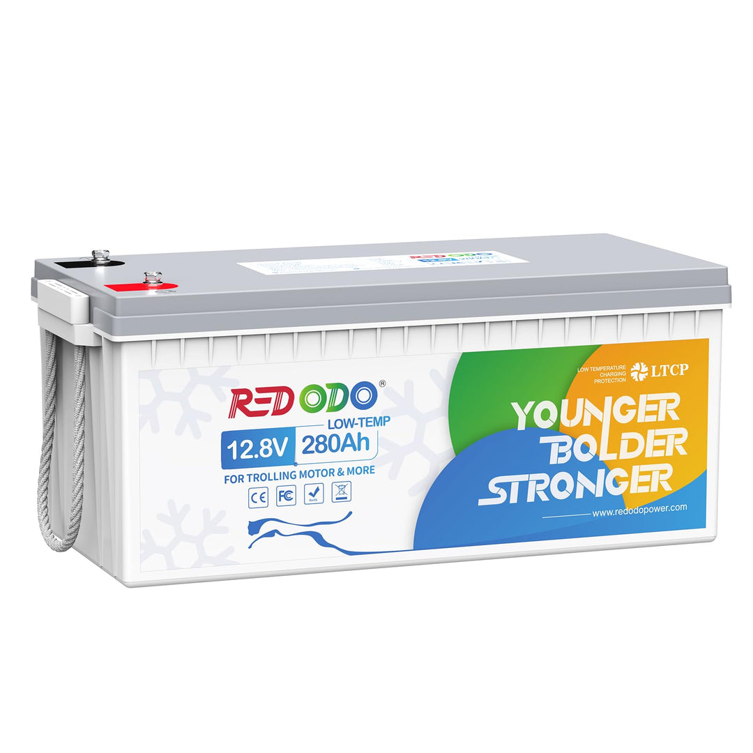Redodo 12V 280Ah Low-Temp Schutz LiFePO4 Batterie, Eingebautes 200A BMS, Max. 3584Wh Energie, Perfek