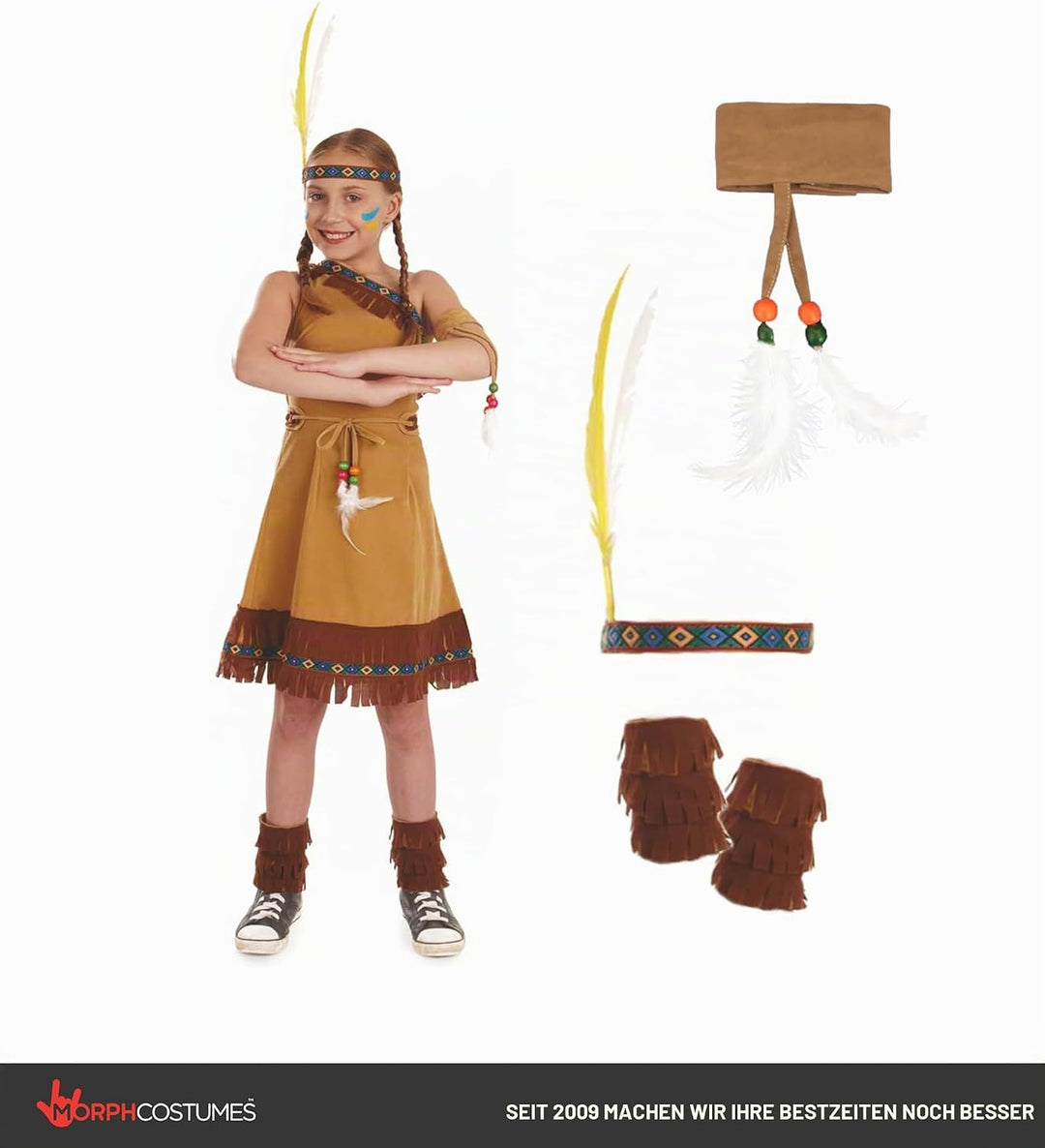 Fun Shack Indianer Kostüm Kinder, Indianer Kostüm Kinder Mädchen, Indianerkostüm Kinder Mädchen, Ind