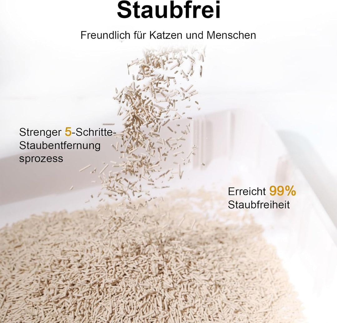 FUKUMARU Tofu Katzenstreu 10.8kg, Klumpstreu für Katzen, Gemischtes Maispellets, Staubfrei und Leich