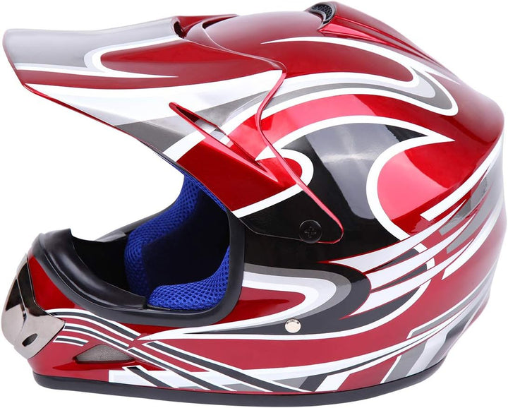 Samger DOT Jugend Kinder Off Road Helm Motocross Helm Dirt Bike ATV Motorradhelm Handschuhe+Brille L