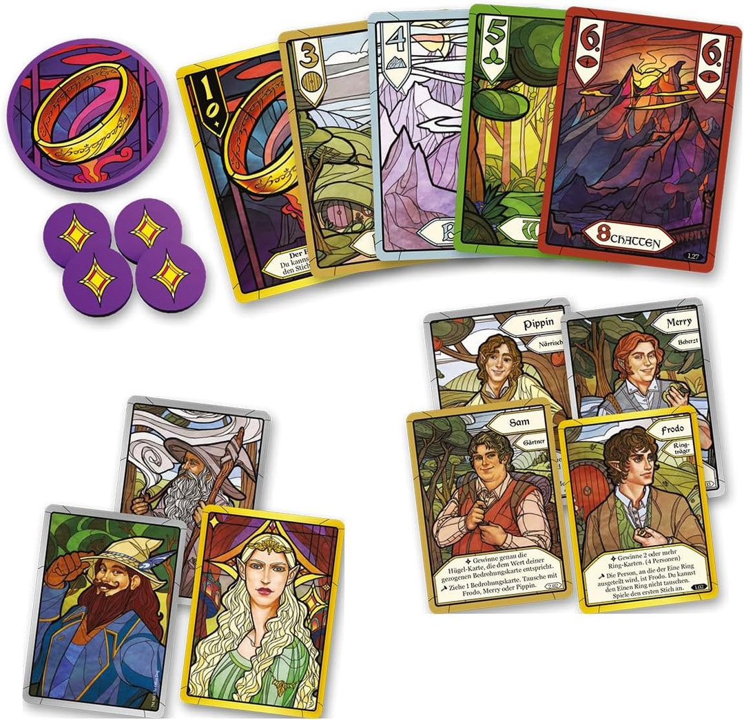 OFFICE DOG Asmodee Der Herr der Ringe: Die Gefährten Stichspiel - Kooperatives Kartenspiel, Strategi