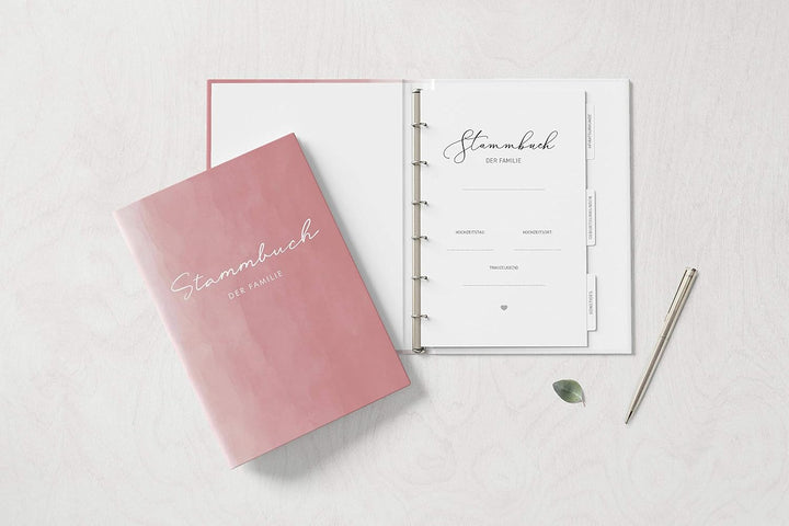 Stammbuch der Familie - Familienstammbuch Hochzeit Standesamt - Watercolor Serie - Hardcover 16x21cm