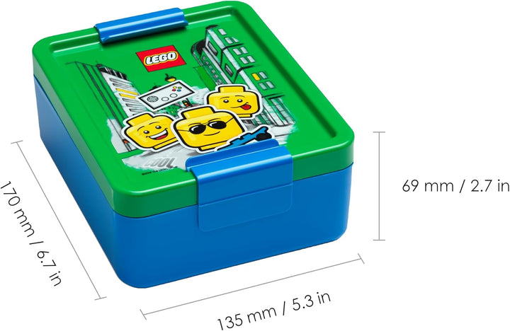 LEGO Iconic Lunch-Set. Brotdose & Trinkflasche, Junge, blau Blue, Blue