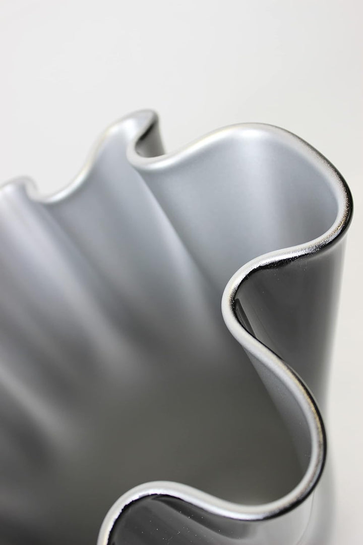 SIGNATURE HOME COLLECTION Glasvase Silber schwarz Blumenvase mundgeblasen 21 x 21 x 30 cm 21 x 21 x