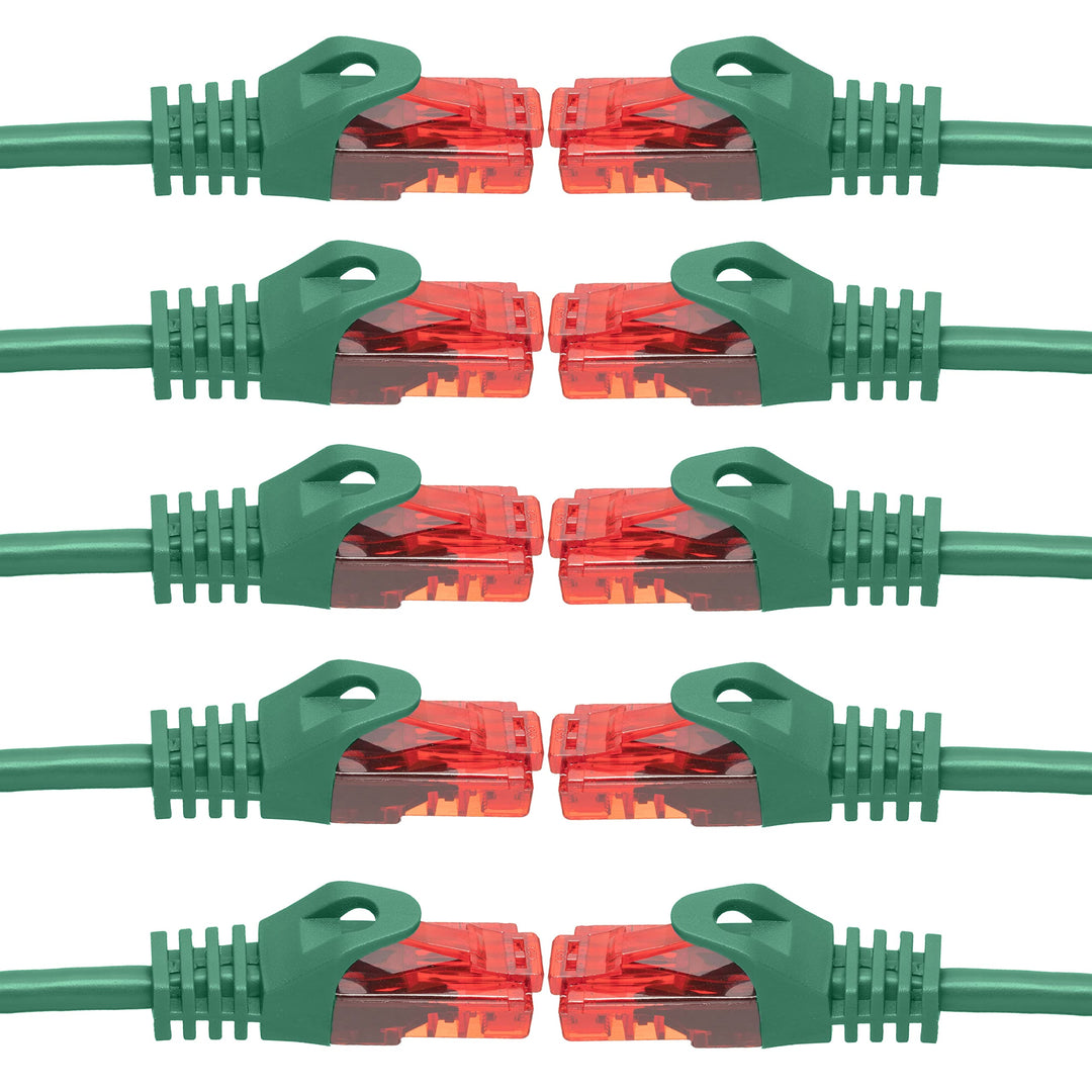 BIGtec - 10 Stück - 15m Gigabit Netzwerkkabel Patchkabel Ethernet LAN DSL Patch Kabel grün (2x RJ-45
