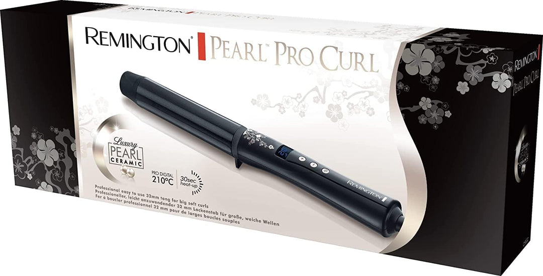 Remington Lockenstab grosse Locken [32mm] Pearl Digital (Keramikbeschichtung mit echten Perlen) LCD-