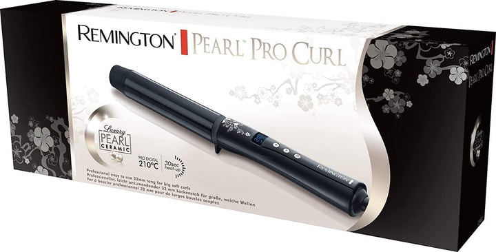 Remington Lockenstab grosse Locken [32mm] Pearl Digital (Keramikbeschichtung mit echten Perlen) LCD-