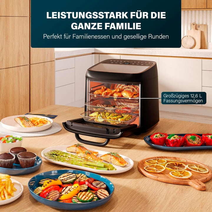 Princess Airfryer Oven Vision, 12,6 L Kapazität, 1800 W Leistung, Multifunktionales Heissluftofen-De