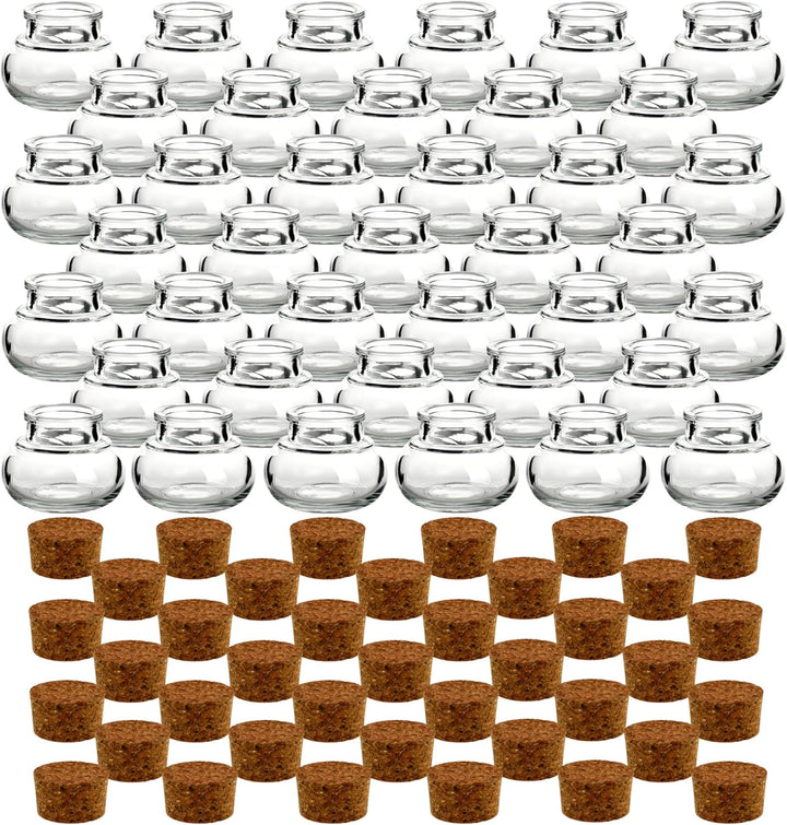 gouveo 42er Set Gewürzgläser 40 ml mit Korken - Mini Korkengläser mit Korkverschluss - Kleine Vorrat