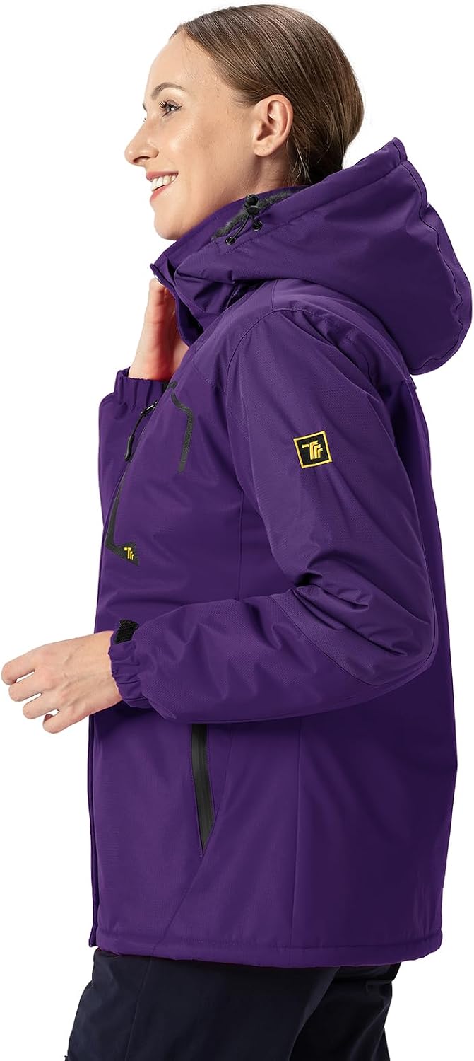 donhobo Damen Jacken Fleecejacke Winterjacke Wasserdicht Atmungsaktiv Verdickt Warm Winddicht Softsh